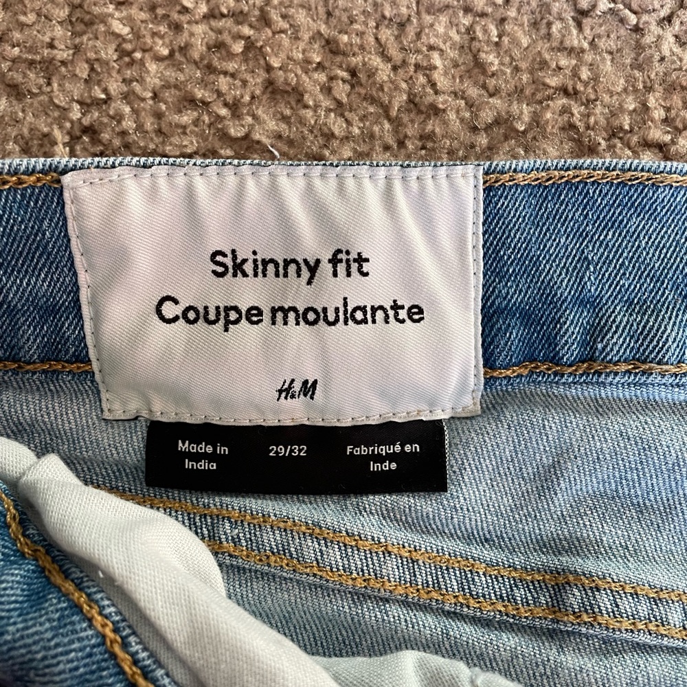 Men’s H&M skinny fit jeans. 2 pairs. Distressed, light blue.